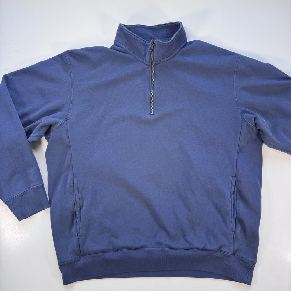 UNIQLO 1/4 Zip Pullover Sweatshirt Mens XL Blue Pockets Classic